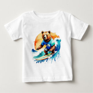 T-shirt Pour Bébé Beau surf d'ours