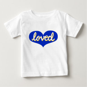 T-shirt Pour Bébé BEAUCOUP AIMÉ - coeur d'amour bleu - Bébé garçon/f