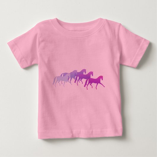 T-shirt Pour Bébé Beaucoup de chevaux (pourpres) (Devant)