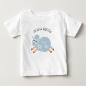 T-shirt Pour Bébé Beauté Moderne Mouton Et Chevreau Bleu Pastel Nom (Devant)