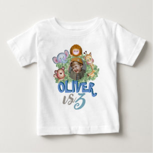 T-shirt Pour Bébé Beaux animaux photo cadre thème du train