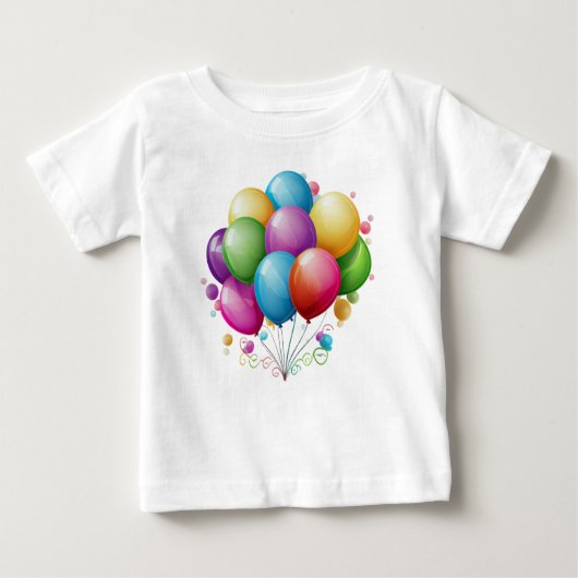 T-shirt Pour Bébé Beaux ballons d'anniversaire (Devant)