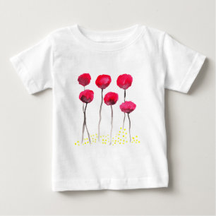 T-shirt Pour Bébé Beaux pavots d'aquarelle