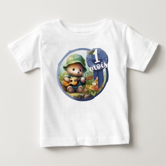 T-shirt Pour Bébé Bébé - 1 mois aussi (Devant)