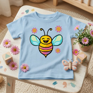 T-shirt Pour Bébé Bébé Abeille Mignonne et Souriante Kawaii avec de