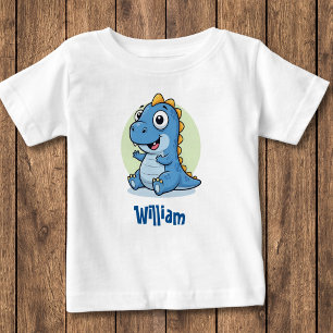T-shirt Pour Bébé Bébé adorable Dinosaure Bleu