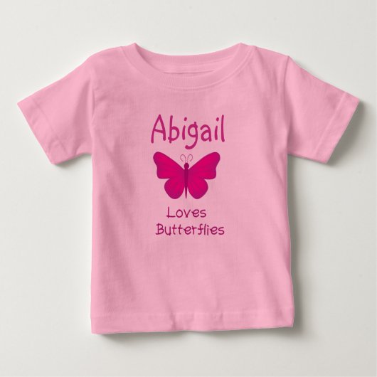 T-shirt Pour Bébé Bébé adore les papillons ! (Devant)