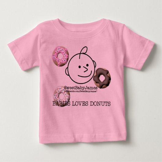 T-shirt Pour Bébé Bébé aime les beignes (Devant)
