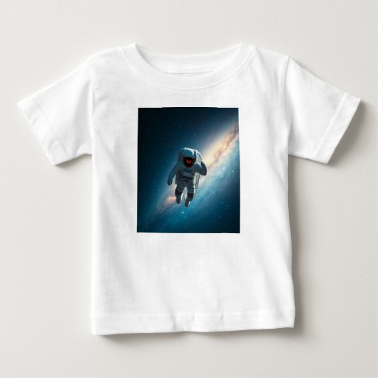 T-shirt Pour Bébé Bébé astronaute dans l'espace galactique graphique (Devant)