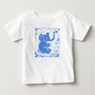 T-shirt Pour Bébé Bébé bébé bleu éléphant souffler bulles T-shirt