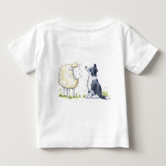 T-shirt Pour Bébé Bébé berger, mouton et chien berger Babygrew (Dos)