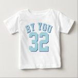 T-shirt Pour Bébé Bébé blanc et aqua | Design Jersey Sport<br><div class="desc">Bébé blanc et aqua | Sport Jersey Design ・ T-shirt bébé</div>