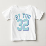 T-shirt Pour Bébé Bébé blanc et aqua | Design Jersey Sport<br><div class="desc">Bébé blanc et aqua | Sport Jersey Design ・ T-shirt bébé</div>