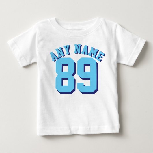 T-shirt Pour Bébé Bébé bleu et blanc | Jersey Design (Devant)
