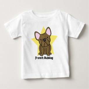 T-shirt Pour Bébé Bébé Brindle de bouledogue français d'étoile d
