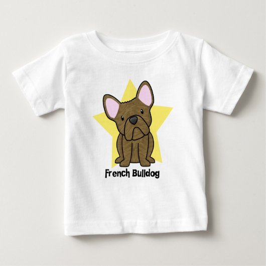 T-shirt Pour Bébé Bébé Brindle de bouledogue français d'étoile de (Devant)