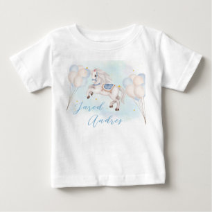 T-shirt Pour Bébé Bébé conte de fée Poney Ballon bleu étoile Anniver
