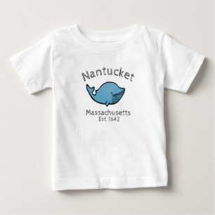 T-shirt Pour Bébé Bébé de baleine bleue de Nantucket