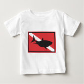 T-shirt Pour Bébé Bébé de drapeau de plongée de requin (Devant)