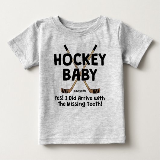 T-shirt Pour Bébé Bébé de hockey Dents manquants Bébé (Devant)