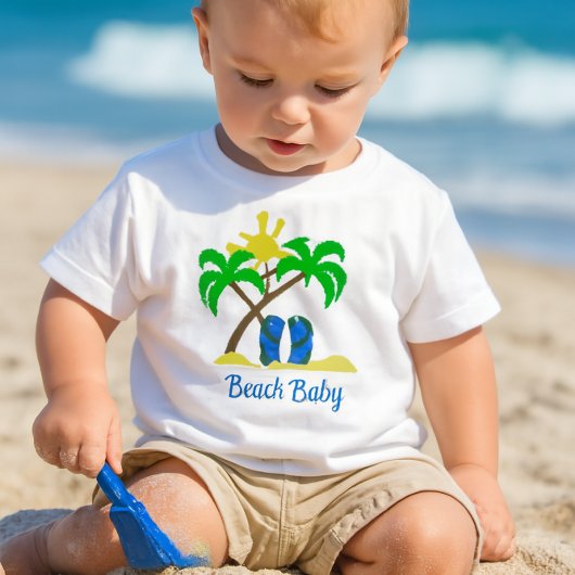 T-shirt Pour Bébé Bébé de plage mignon 