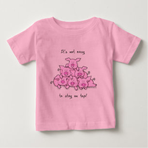 T-shirt Pour Bébé Bébé de pyramide de porc/T-shirt drôle d'enfants