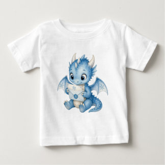T-shirt Pour Bébé Bébé dragon d'hiver mignon avec lettre pour enfant