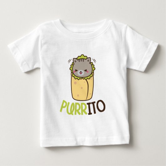 T-shirt Pour Bébé Bébé drôle d'art de mot de burrito de chat de (Devant)