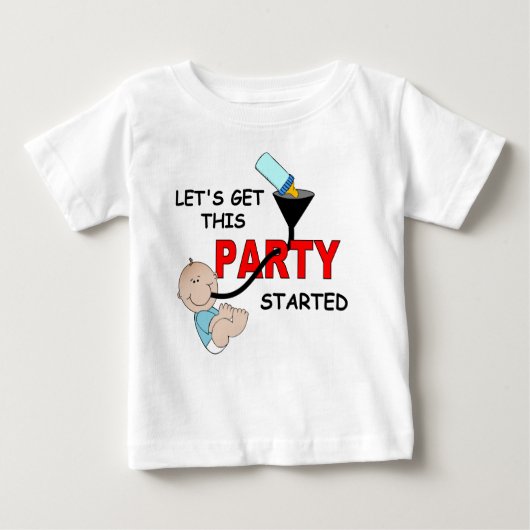 T-shirt Pour Bébé Bébé drôle disant, PARTIE COMMENCÉE (Devant)