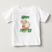 T-shirt Pour Bébé Bébé drôle et mignon Premier Eid Adha nom de bébé  (Devant)