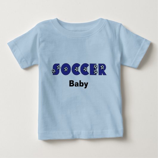 T-shirt Pour Bébé Bébé du football dans le bleu (Devant)