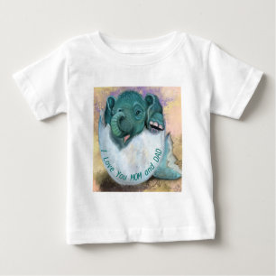 T-shirt Pour Bébé Bébé Eléphant éclosion de l'oeuf bébé T-shirt amus