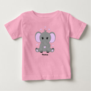 T-shirt Pour Bébé Bébé éléphant mignon en rose pour les filles