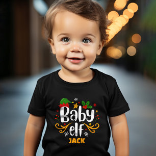 T-shirt Pour Bébé Bébé Elfe Typographie Amusant Famille Tenue Assort