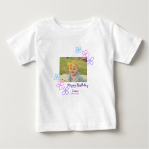 T-shirt Pour Bébé Bébé enfants 1er anniversaire ajouter le nom date