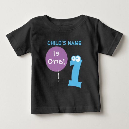 T-shirt Pour Bébé bébé est un 1, 1er premier anniversaire, ajouter l (Devant)