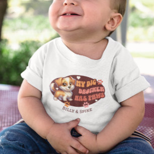 T-shirt Pour Bébé Bébé et chien mignons personnalisés sur mesure