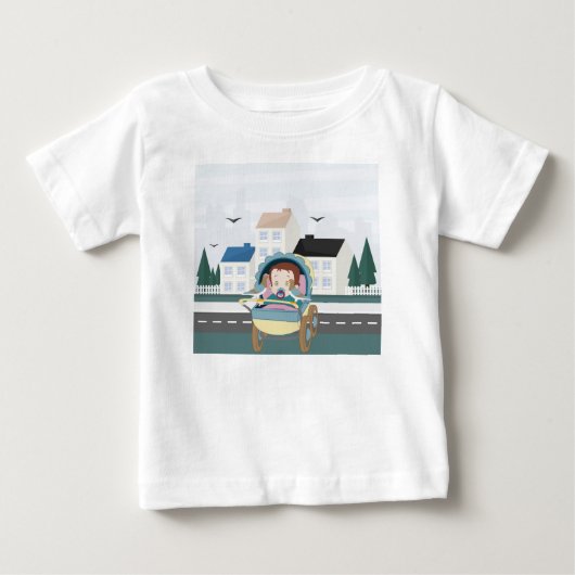 T-shirt Pour Bébé Bébé et pigeons (Devant)
