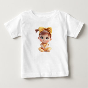 T-shirt Pour Bébé Bébé Fille – Conception de dessin animé jaune mign