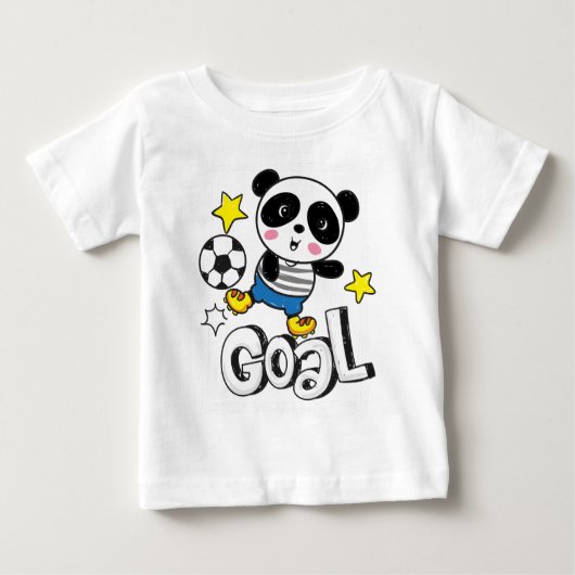 T-shirt Pour Bébé Bébé foot panda (Devant)
