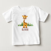 T-shirt Pour Bébé Bébé girafe mignon (Devant)
