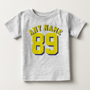 T-shirt Pour Bébé Bébé gris et jaune   Design Jersey Sport