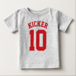 T-shirt Pour Bébé Bébé gris et rouge | Sports Jersey Design<br><div class="desc">Bébé gris et rouge | Sports Jersey Design ・ Baby Football Bodysuit</div>
