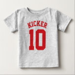 T-shirt Pour Bébé Bébé gris et rouge | Sports Jersey Design<br><div class="desc">Bébé gris et rouge | Sports Jersey Design ・ Baby Football Bodysuit</div>