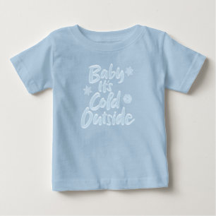 T-shirt Pour Bébé Bébé Il fait froid dehors Gelé Type Noël Rouge