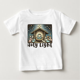 T-shirt Pour Bébé Bébé Jésus : Lumière Sainte : Lumière Sacrée