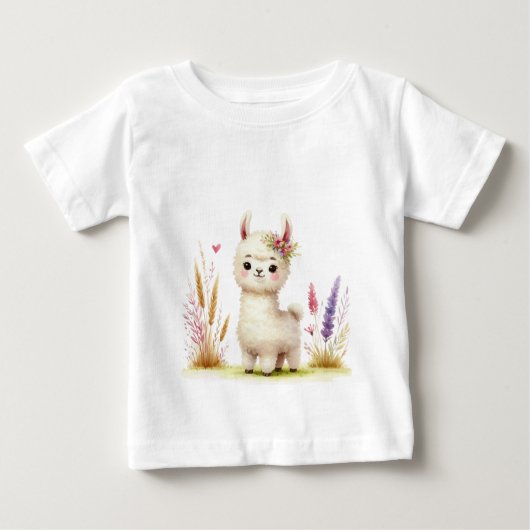 T-shirt Pour Bébé Bébé Lama (Devant)