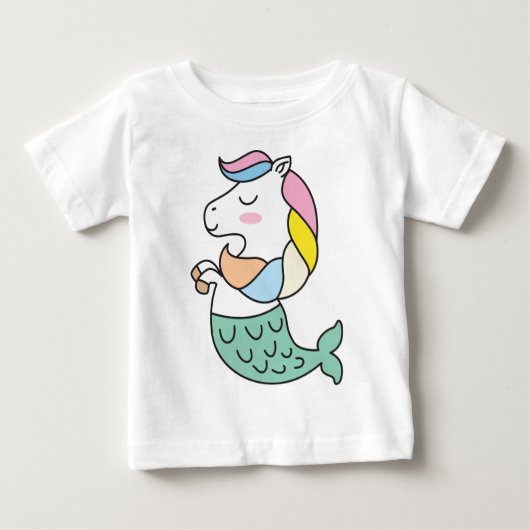 T-shirt Pour Bébé Bébé licorne sirène (Devant)