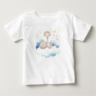 T-shirt Pour Bébé Bébé mignon autruche sur la Lune -