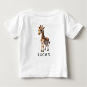 T-shirt Pour Bébé Bébé mignon Giraffe Animaux Enfants Personnaliser (Dos)